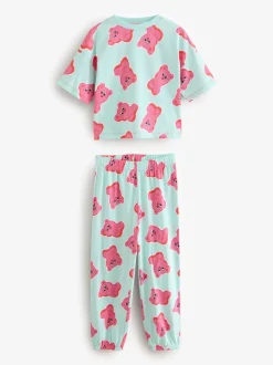 Roze/paars - Verpakking van 3 pyjama's met joggingbroek (3 - 16 jr)