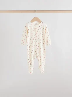 Roze/roestbruin met fijne bloemenprint - Set van 5 babypyjama's (0-2jr)