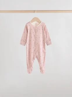 Roze/roestbruin met fijne bloemenprint - Set van 5 babypyjama's (0-2jr)