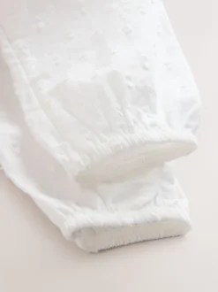 Roze/wit - 3 -delige babyset van rompertje en gebreide bretelbroeken met panty (0mnd-2jr)