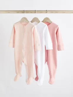 Roze/wit - Babypyjama's (0-2 jr)