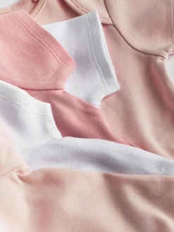 Roze/wit - Essentiële babyrompertjes met korte mouwen