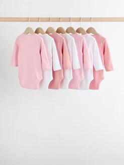 Roze/wit - Onmisbare rompertjes met lange mouwen