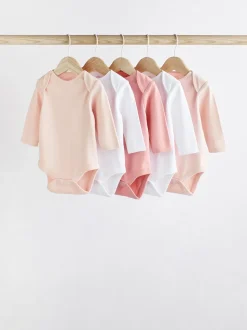 Roze/wit - Onmisbare rompertjes met lange mouwen