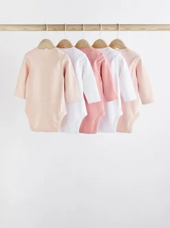 Roze/wit - Onmisbare rompertjes met lange mouwen