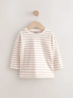 Roze/wit - Set van 4 T-shirts met lange mouwen en geborduurde konijntjes (3mnd-7jr)