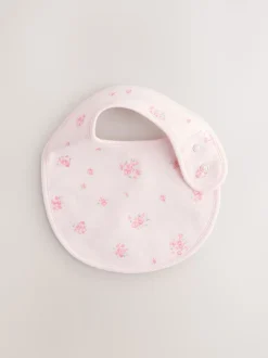 Roze/wit - Verpakking met 3 babyslabbetjes