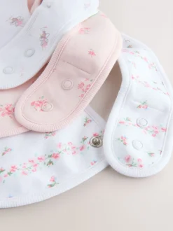 Roze/wit - Verpakking met 3 babyslabbetjes