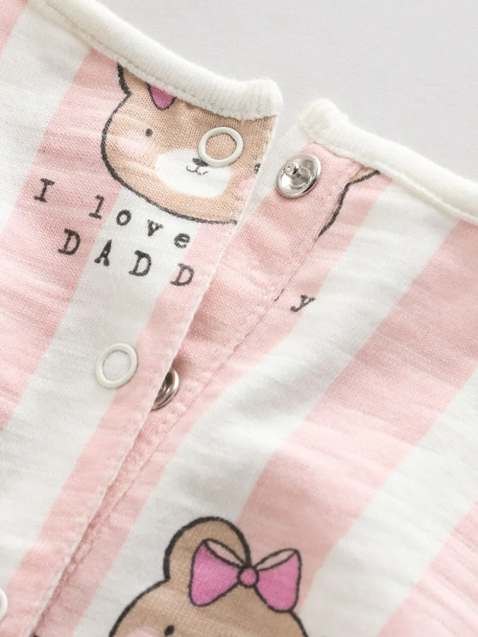 Roze/Wit gestreepte I Love My Daddy - Pofbroekrompertje