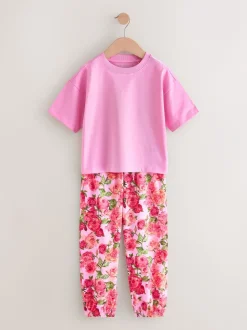 Roze/zwart - Floral Pyjamas 3 Pack (3-16yrs)