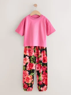 Roze/zwart - Floral Pyjamas 3 Pack (3-16yrs)
