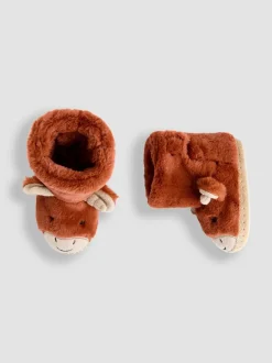 Rust Schotse Hooglander - JoJo Maman Bébé Plush Slipper Boots