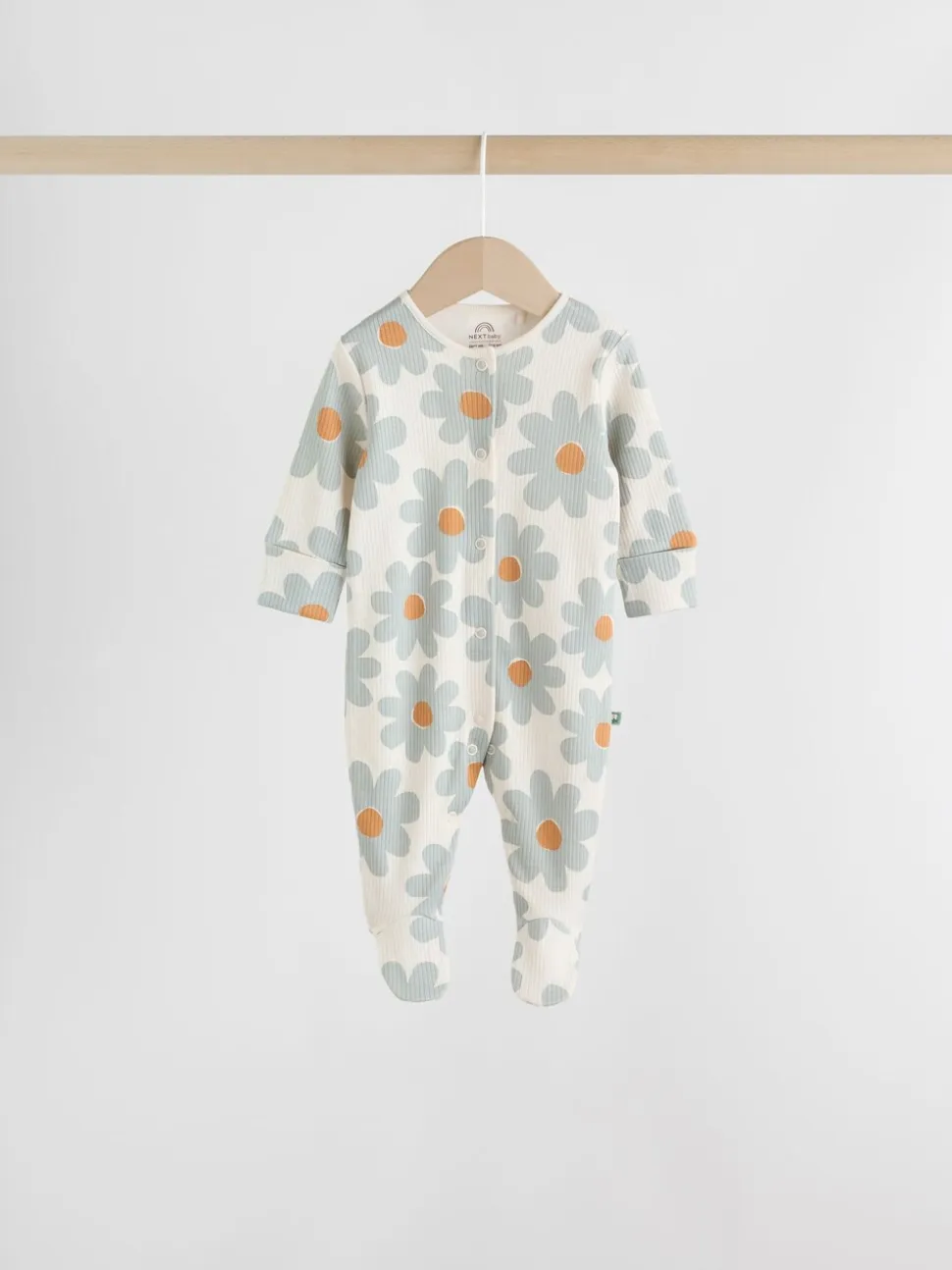 Saliegroen gebloemd - Verpakking van 5 babypyjama's (0 mnd-2 jr)