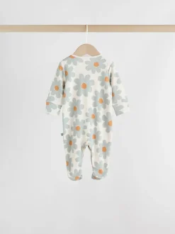 Saliegroen gebloemd - Verpakking van 5 babypyjama's (0 mnd-2 jr)