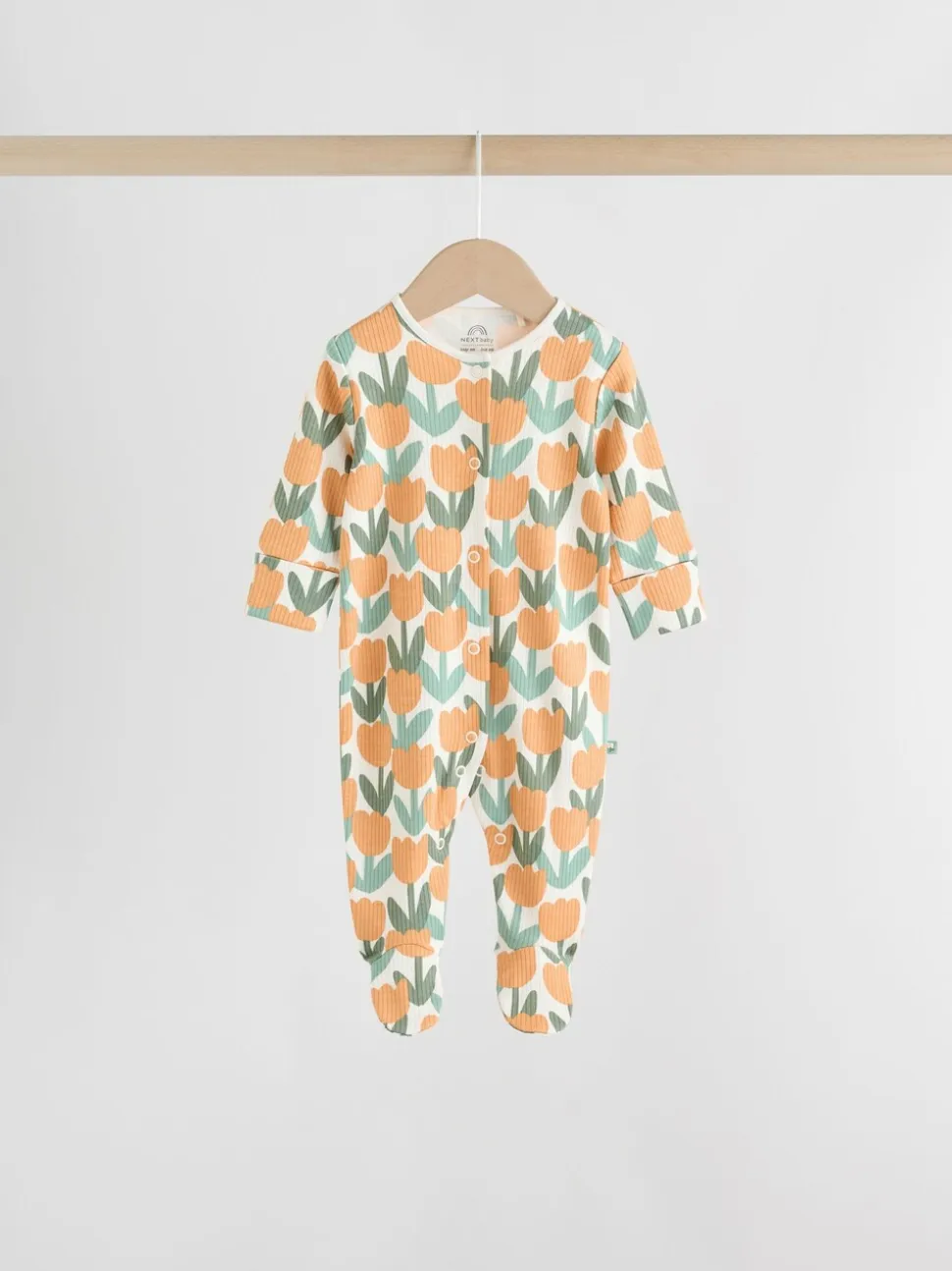 Saliegroen gebloemd - Verpakking van 5 babypyjama's (0 mnd-2 jr)