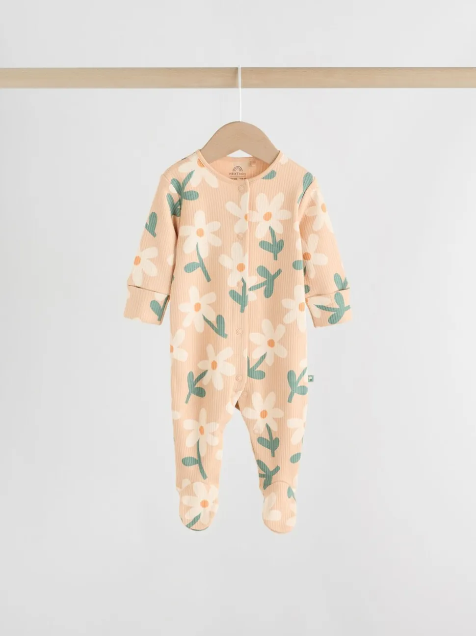 Saliegroen gebloemd - Verpakking van 5 babypyjama's (0 mnd-2 jr)