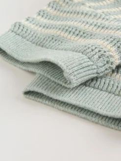 Saliegroen gestreept - Knitted Top and Shorts Baby Set (0mths-2yrs)