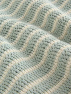 Saliegroen gestreept - Knitted Top and Shorts Baby Set (0mths-2yrs)