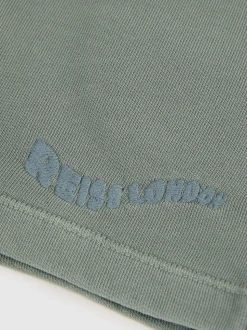 Saliegroen met wassing - Reiss Perry Cotton Brand-Embroidered Shorts