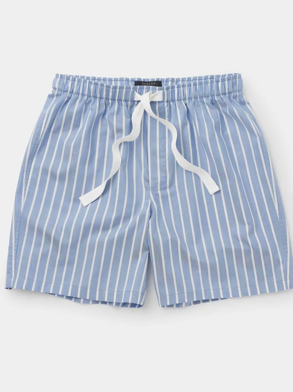 Savile Row Company Twill Wide Stripe Cotton Lounge Shorts