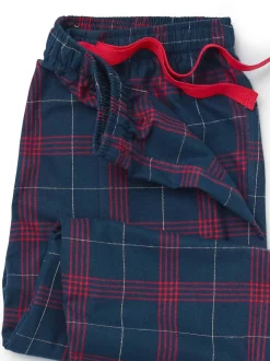 Savile Row Company Window Check Brushed Cotton Twill Pyjama Bottoms