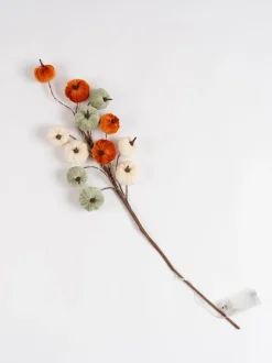 Scottish Everlastings Ltd Set of 2 Velvet Pumpkin Pre lit Stems
