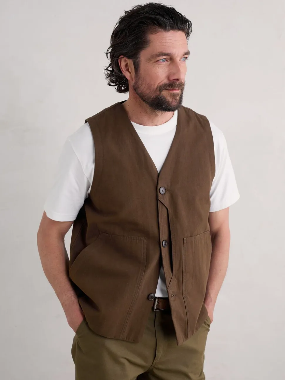 Seasalt Cornwall heren gilet van katoen met meter