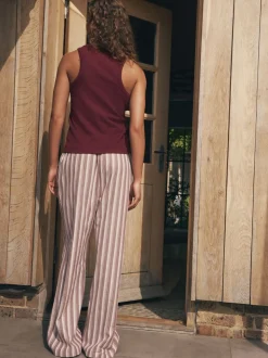 self. Ribbed Vest Top and Long Leg Pyjamas Set