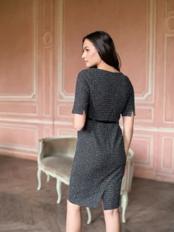 Seraphine A-Line Stretch Tweed Maternity Dress