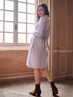 Seraphine Maternity & Nursing Midi Wrap Shirt Dress
