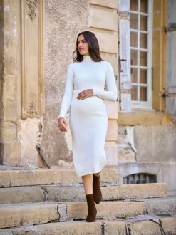 Seraphine Maternity Premium Rib Knit and Nursing Dress