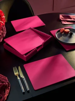 Set of 4 Bobbin Wooden Placemats in Holder