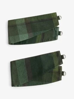 Set of 2 Brushed Check Curtain Tie Backs