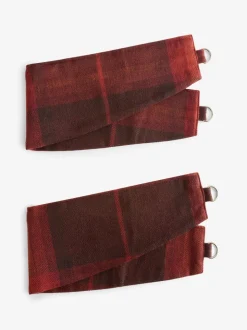 Set of 2 Brushed Check Curtain Tie Backs