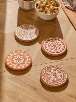 Set of 4 Farah Geo Ceramic Coasters