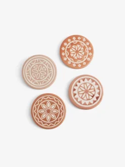 Set of 4 Farah Geo Ceramic Coasters