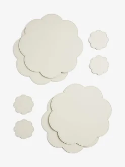 Set of 4 Flower Faux Leather Placemats and Coasters