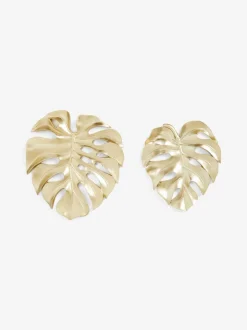Set of 2 Gold Cheese Leaves Wall Art