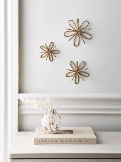 Set of 3 Metal Flower Wall Plaques