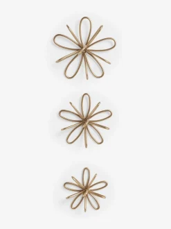 Set of 3 Metal Flower Wall Plaques