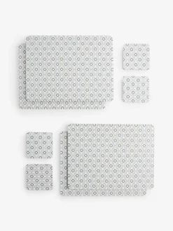 Set of 4 Microtile Corkback Placemats and Coasters Set