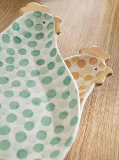 Set of 2 Pat and Peggy Chicken Side Plates