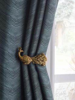 Set of 2 Peacock Curtain Holdbacks
