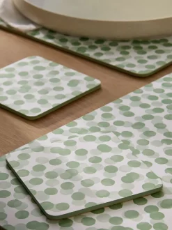 Set of 4 Spot Cork Back Placemats and Coasters