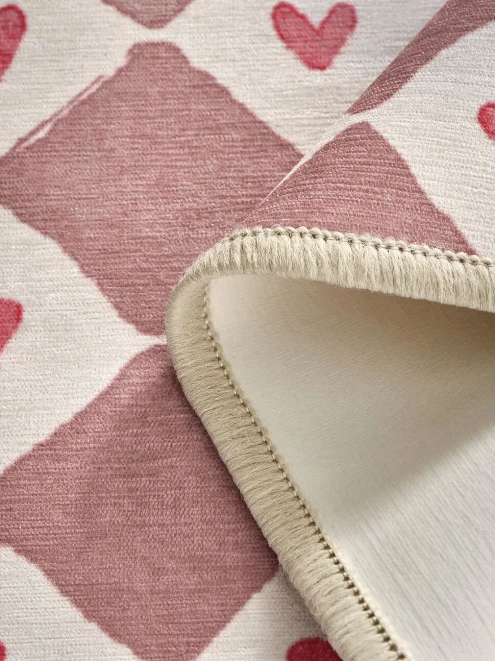 Set of 2 Washable Heart Print Doormats