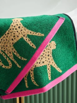 Set van 2 gezichtsdoekjes met cheetahprint van 100% katoen
