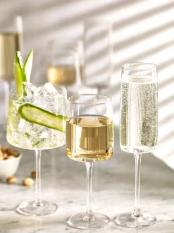 Set van 4 hoekige champagneflûtes
