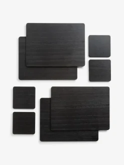 Set van 4 houten placemats en onderzetters