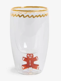 Set van 2 kerstbekerglazen met peperkoekmannetje