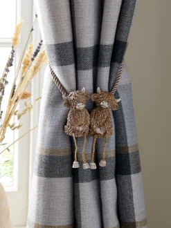 Set van 2 magnetische Hamish The Highland Cow gordijnbinders